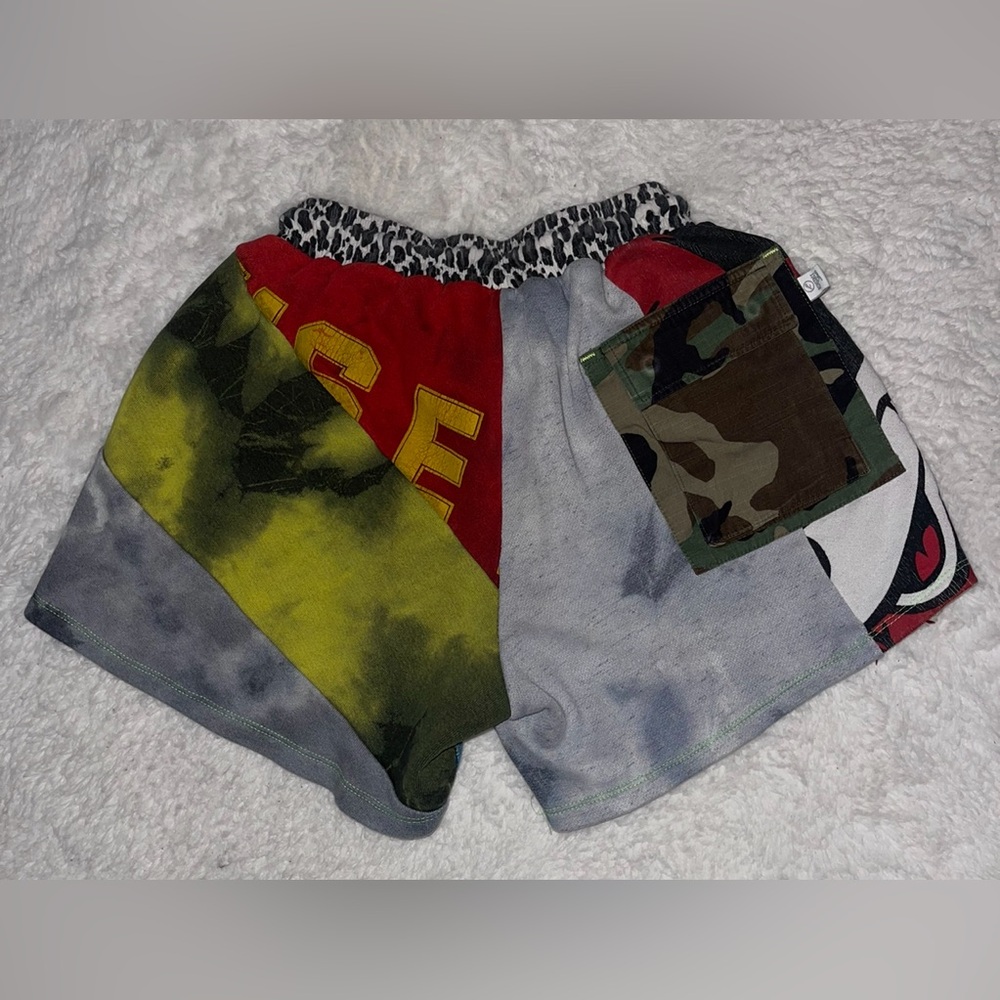 Multicolor Patchwork Shorts - image 5